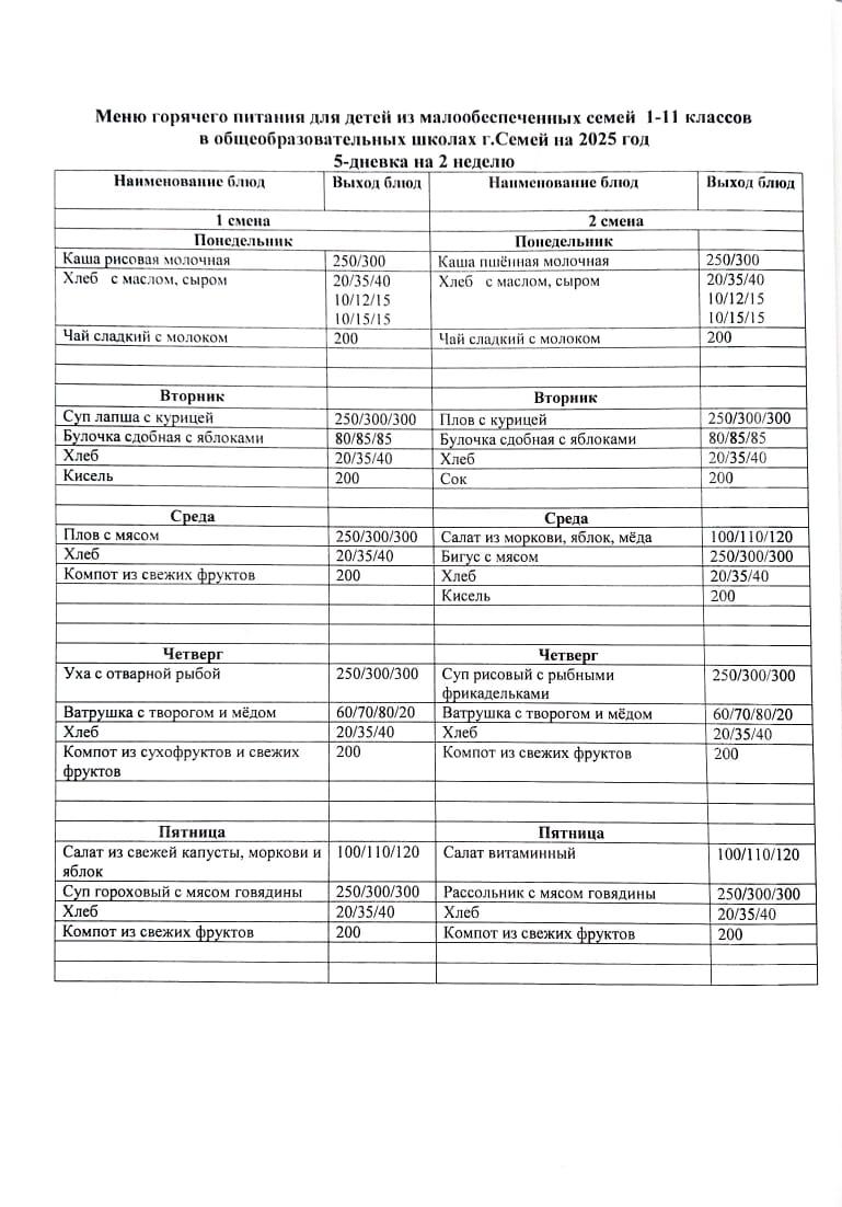 Меню